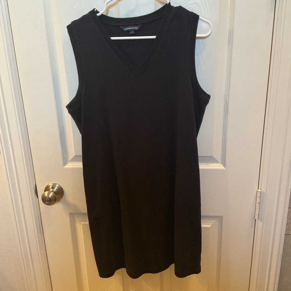 Lands' End Classic Black V-Neck Top